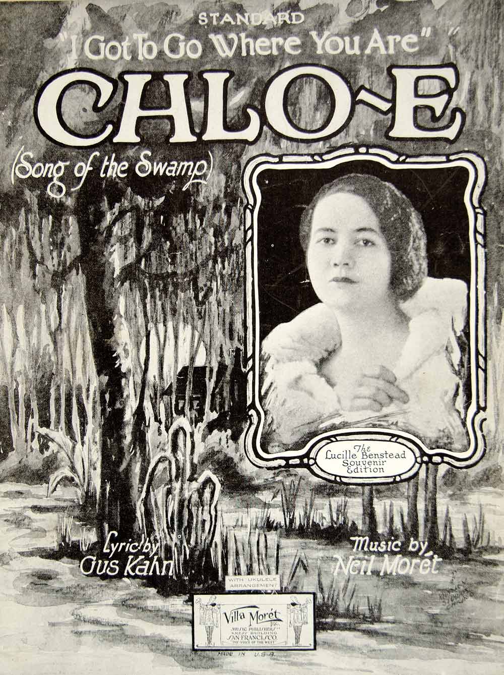 1927 Sheet Music I Got to Go Where You Are Chloe Swamp Lucille Benstead ZSMA1