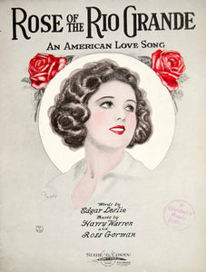 1922 Sheet Music Rose of the Rio Grande Song Edgar Leslie Words Barbelle ZSMA1