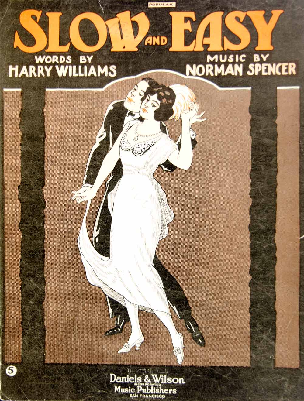 1929 Sheet Music Slow and Easy Dance Song Harry Williams Norman Spencer ZSMA1