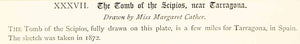 1876 Lithograph Margaret Cather Art Tomb Hypogaeum Scipionum Ancient Roman ZZ13