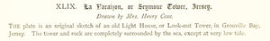 1877 Lithograph Charlotte Coxe Art Seymour Tower Jersey Channel Islands UK ZZ14