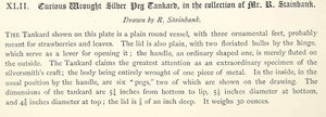 1878 Lithograph Robert J Stainbank Art Silver Peg Tankard English Drink Cup ZZ15