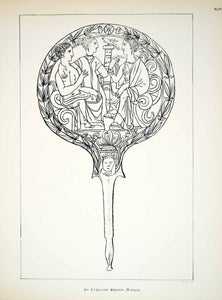 1878 Lithograph E Humphrey Art Etruscan Mirror Roman Mythology Archaeology ZZ15