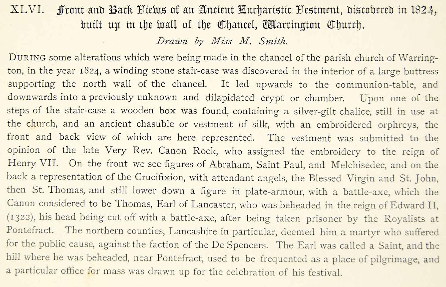 1878 Lithograph Matilda Smith Art Eucharist Vestment Church Costume Clergy ZZ15