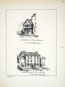 1878 Lithograph Robert Kendrick Art Thomas Barnes Pecival House Warrington ZZ15