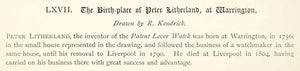 1878 Lithograph Robert Kendrick Art John Harrison Peter Litherland House UK ZZ15
