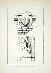 1879 Lithograph MA Walter Art Dandelion Castle Isle Thanet England Medieval ZZ16
