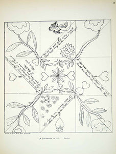 1881 Lithograph Alice M Nunnerley Art Valentines Day Georgian Era Holiday ZZ18