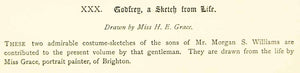 1881 Lithograph HE Grace Art Godfrey William Portrait Child England Fishing ZZ18