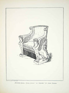 1881 Lithograph Llewellynn Jewitt Art Royal Chair St James Palace UK Nude ZZ18