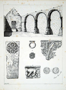 1856 Lithograph George Price Boyce Art Archaeology Medieval Architecture UK ZZ1