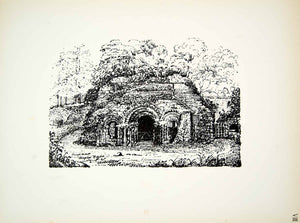 1883 Lithograph LE Lynam Art Chapter House Haughmond Abbey Shrewsbury UK ZZ20