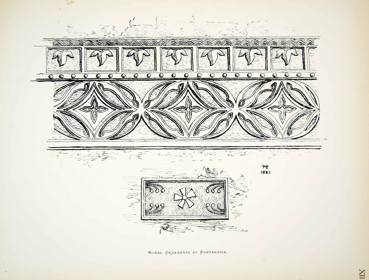 1883 Lithograph Leonora F Preston Art Architecture Church Hondarribia Spain ZZ20