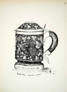 1886 Lithograph HW Livett Art Wells Corporation Loving Cup England Vineyard ZZ21