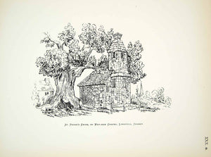 1886 Lithograph J Lewis Andre Art St Peters Cross Wayside Chapel Lingfield ZZ21