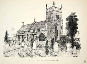 1886 Lithograph Thomas F Tickner Art Church St Mary Cubbington England UK ZZ21