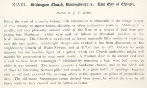 1886 Lithograph James Thomas Irvine Art Stibbington Church England Religion ZZ21