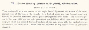 1889 Lithograph Thomas F Tickner Art Curfew Tower Moreton-in-Marsh England ZZ22