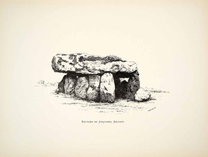 1889 Lithograph W Goate Art Kistvaen Concarneau Brittany France Archaeology ZZ22