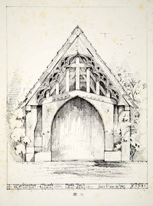 1857 Lithograph James Piers St Aubyn Art Church Thomas A Becket Warblington ZZ2