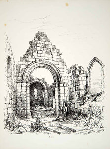 1859 Lithograph J Brooke Art Church Berwick-on-Tweed Northumberland England ZZ4