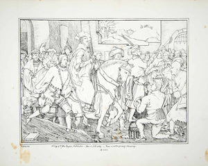 1859 Lithograph M Gresley Art St John Baptist Colchester King Henry VIII UK ZZ4