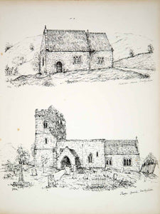 1861 Lithograph Mackarness Art All Saints St Leonards Church Ballidon Thorpe ZZ6