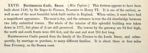 1861 Lithograph H Tayleur Art Herstmonceux Castle East Sussex England Tudor ZZ6