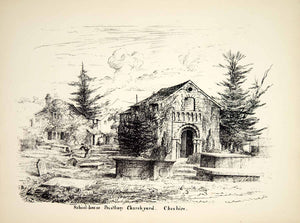 1861 Lithograph JP Swanwick Art Norman Chapel St Peters Church Prestbury UK ZZ6