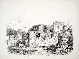1865 Lithograph J Petit Art Crusader Church Kuriet-el-Enab Syria Middle East ZZ9